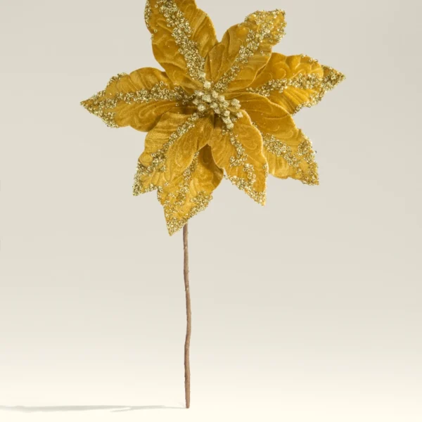 BOX DE 4 POINSETTIA  DORADO